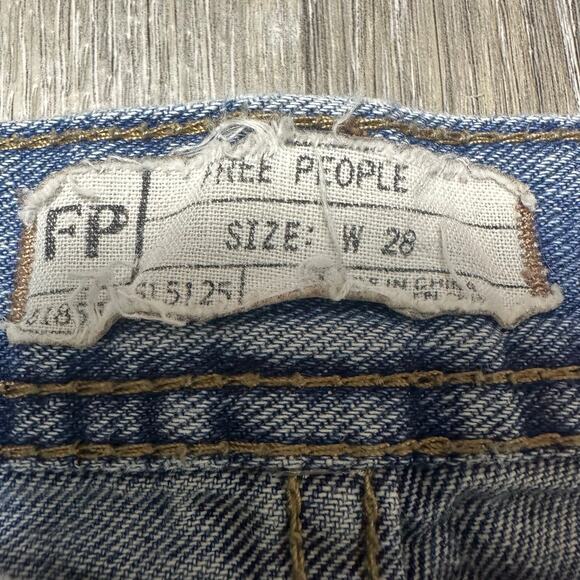 Free People Distressed Jean Shorts Button Fly - Picture 5 of 6